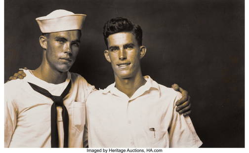 Mike Disfarmer (American, 1884-1959) Untitled (S: Mike Disfarmer (American, 1884-1959) Untitled (Sailor and Brother), circa 1943 Gelatin silver print, printed later 7-1/2 x 11-7/8 inches (19.1 x 30.2 cm) (image) 11 x 14 inches (sheet) Editioned 9/75