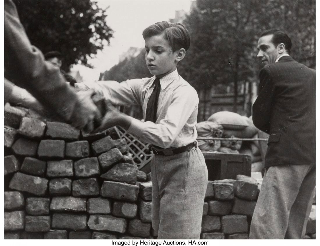 Robert Doisneau (French, 1912-1994) Libération: Robert Doisneau (French, 1912-1994) Libération de Paris, 1944 Gelatin silver print, printed later 7 x 9-1/8 inches (17.8 x 23.2 cm) (image/sheet) Photographer's stamp and three publication stam