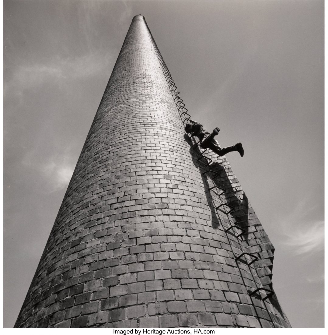 Arthur Tress (American, 1940) Climbing the Smoke: Arthur Tress (American, 1940) Climbing the Smokestack, circa 1974 Gelatin silver print 15-1/4 x 15 inches (38.7 x 38.1 cm) (image) 20 x 15-7/8 inches (sheet) Signed and editioned A.P. in ink, lower ma