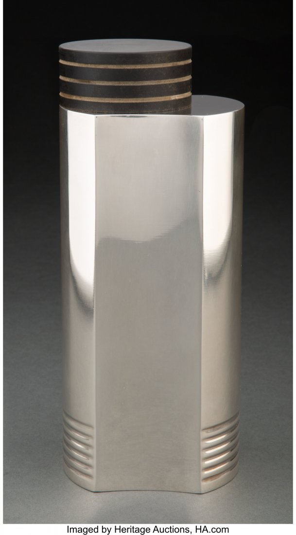 A Folke Arström for G.A.B. Silver-Plated Metal : A Folke Arström for G.A.B. Silver-Plated Metal and Bakelite Cocktail Shaker, circa 1930 Marks: G.A.B., (manufacturer's mark), ALP, Z 8-1/2 inches (21.6 cm) HID03101062020 © 2020 Heritage Auc