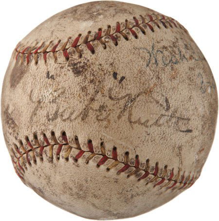 1927 "Babe" Ruth Single Signed Baseball.: 1927 "Babe" Ruth Single Signed Baseball. The brilliant Bambino was just two weeks from hi