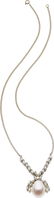 59090: Baroque South Sea Cultured Pearl, Diamond, Plati