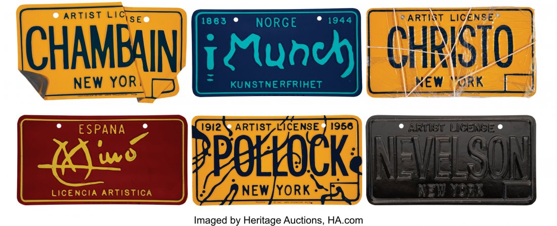 Greg Constantine (b. 1938) Group of Six Works, 1: Greg Constantine (b. 1938) Group of Six Works, 1981 Six works in oil and acrylic on styrene 6-1/2 x 12 inches (16.5 x 30.5 cm) (plate, each) Ed. 43/50; 5/50; 34/50; 43/50; 43/50; 26/50 Each signed, nu