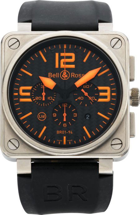 Bell & Ross Limited Edition Titanium Aviation Ty: Bell & Ross Limited Edition Titanium Aviation Type Automatic Chronograph, BR01-94-TO No. 258/500</