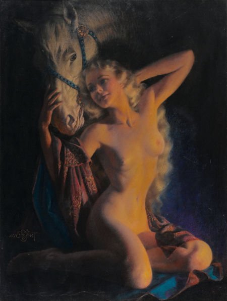 ZOE MOZERT (American, 1904-1993) Friends Pastel: ZOE MOZERT (American, 1904-1993)FriendsPastel on paper38.5 x 29 in