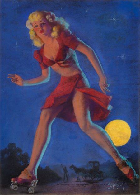 ZOE MOZERT (American, 1904-1993) Moonlit Escapad: ZOE MOZERT (American, 1904-1993)Moonlit EscapadePastel on board23.