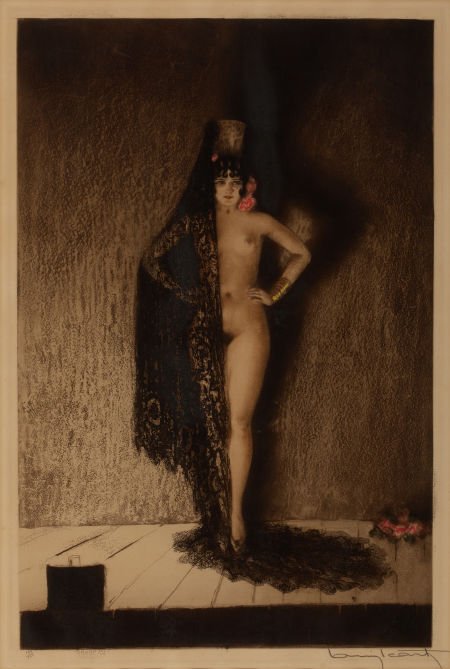 LOUIS JUSTIN LAURENT ICART (French-American, 188: LOUIS JUSTIN LAURENT ICART (French-American, 1888-1950) Conchita, 1929 P