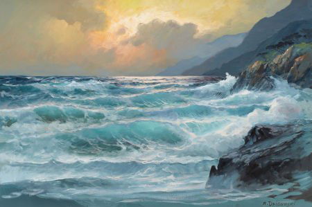 ALEXANDER DZIGURSKI (1911-1995) Seascape Oil on: ALEXANDER DZIGURSKI (1911-1995)SeascapeOil on canvas24 x 36 inches (61.