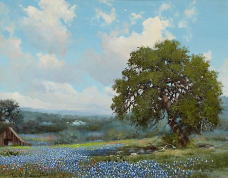 WILLIAM A. SLAUGHTER (American, 1923-2003) Blueb: WILLIAM A. SLAUGHTER (American, 1923-2003)Bluebonnets, 1975Oil on canvas