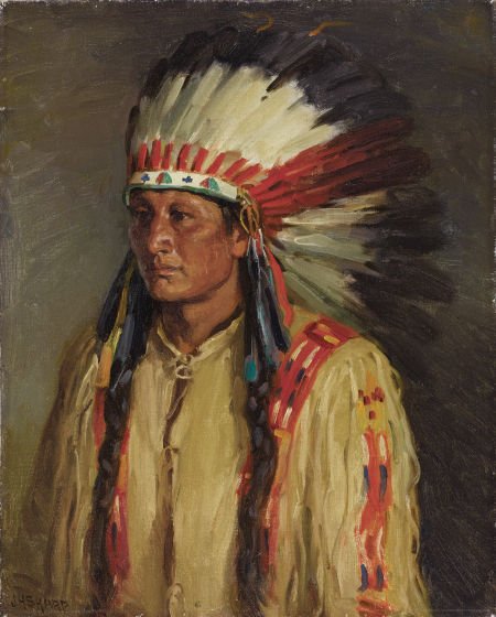 JOSEPH HENRY SHARP (American, 1859-1953) Jerry O: JOSEPH HENRY SHARP (American, 1859-1953)JerryOil on canvas20 x 16 inche