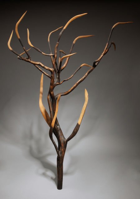 JAMES SURLS (American, b. 1943) From the Heart,: JAMES SURLS (American, b. 1943)From the Heart, 1985Carved natural wood with