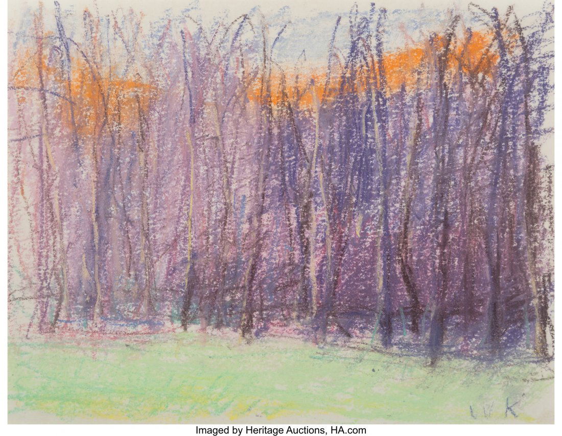 Wolf Kahn (American, 1927-2020) Late Afternoon p: Wolf Kahn (American, 1927-2020) Late Afternoon pastel on paper 6 x 8 inches (15.2 x 20.3 cm) (sheet) Initialed lower right: WK HID03101062020 © 2020 Heritage Auctions | All Rights Reserved