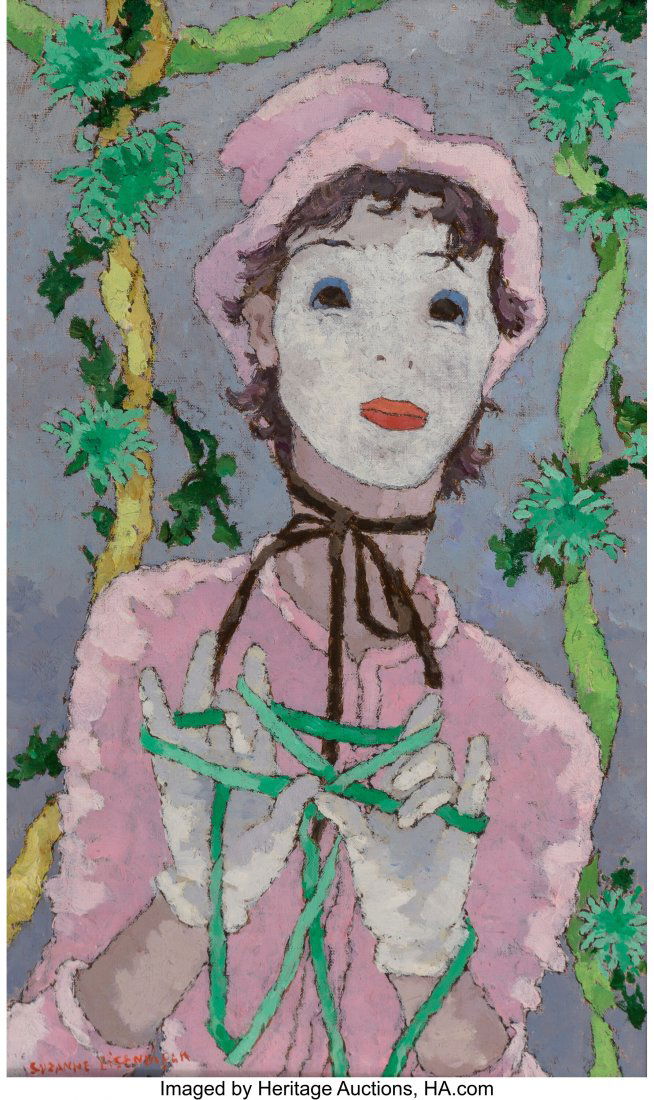 Suzanne Eisendieck (German, 1908-1998) Le jeune: Suzanne Eisendieck (German, 1908-1998) Le jeune mime Girolamo Oil on canvas 16-1/4 x 9-1/2 inches (41.3 x 24.1 cm) Signed lower left: Suzanne Eisendieck Inscribed on the reverse: Le jeune mime / Girol