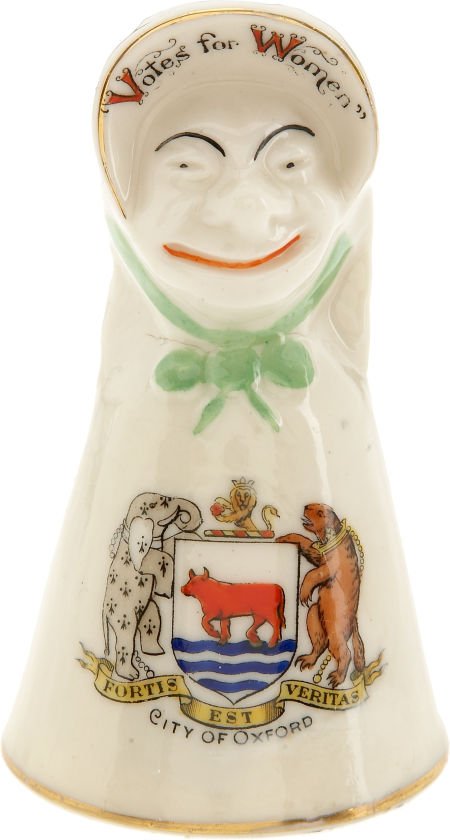 Woman's Suffrage: Carlton Crested China "She Sha: Woman's Suffrage: Carlton Crested China "She Shall Have Votes" Bell. A humorous souvenir