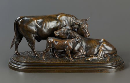 A FRENCH BRONZE ANAMALIER GROUP After Isidore J: A FRENCH BRONZE ANAMALIER GROUP After Isidore Jules Bonheur (French, 1827-1901), circ