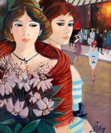 CHARLES LEVIER (French, 1920-2004) Promenade Oil: CHARLES LEVIER (French, 1920-2004)PromenadeOil on canvas24 x 20 inches