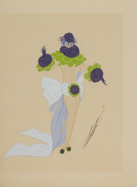 ERTÉ (ROMAIN DE TIRTOFF) (Russian, 1892-1990) Co: ERTÉ (ROMAIN DE TIRTOFF) (Russian, 1892-1990)Costume StudyGouache and penci