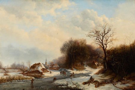 PROPERTY OF A LADY DUTCH/BELGIAN SCHOOL (19th : PROPERTY OF A LADY DUTCH/BELGIAN SCHOOL (19th Century) Winter Pastime