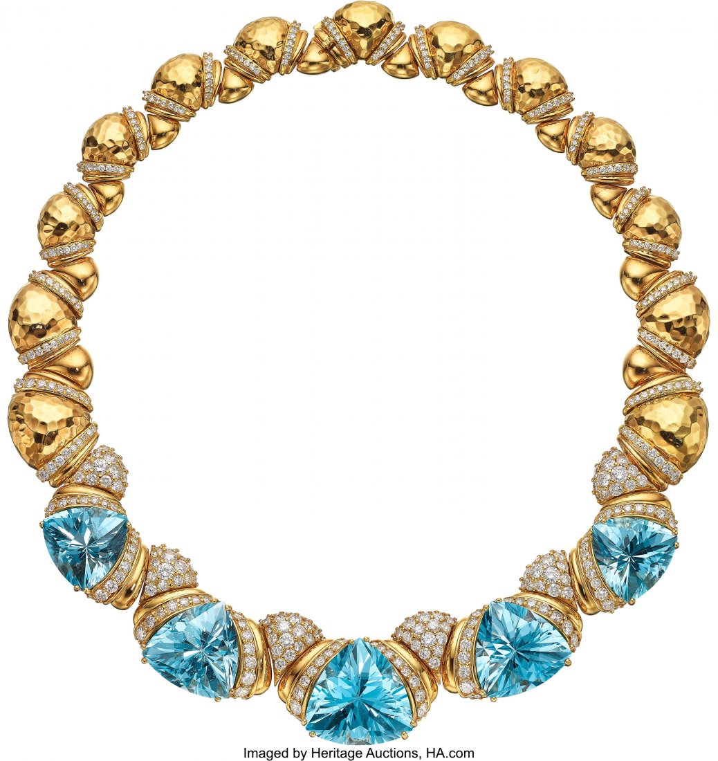 Hammerman Bros. Topaz, Diamond, Gold Necklace   Stones: (1 of 2)