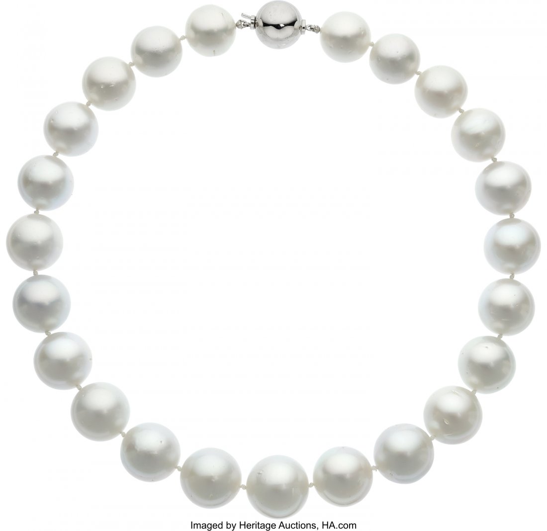 South Sea Cultured Pearl, White Gold Necklace  Pearls: (1 of 1)