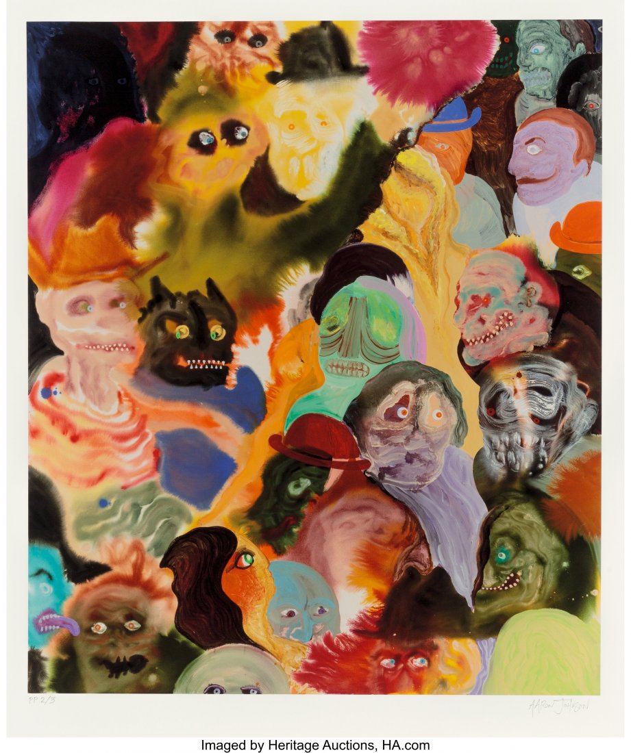 Aaron Johnson (b. 1975) A Tomcat and a Cowboy Wa: Aaron Johnson (b. 1975) A Tomcat and a Cowboy Walk Into a Bar, 2018 Giclee print in colors on Aquarelle Textured Rag paper 24 x 20 inches (61 x 50.8 cm) (sheet) P.P. 2/3 Signed and numbered in pencil