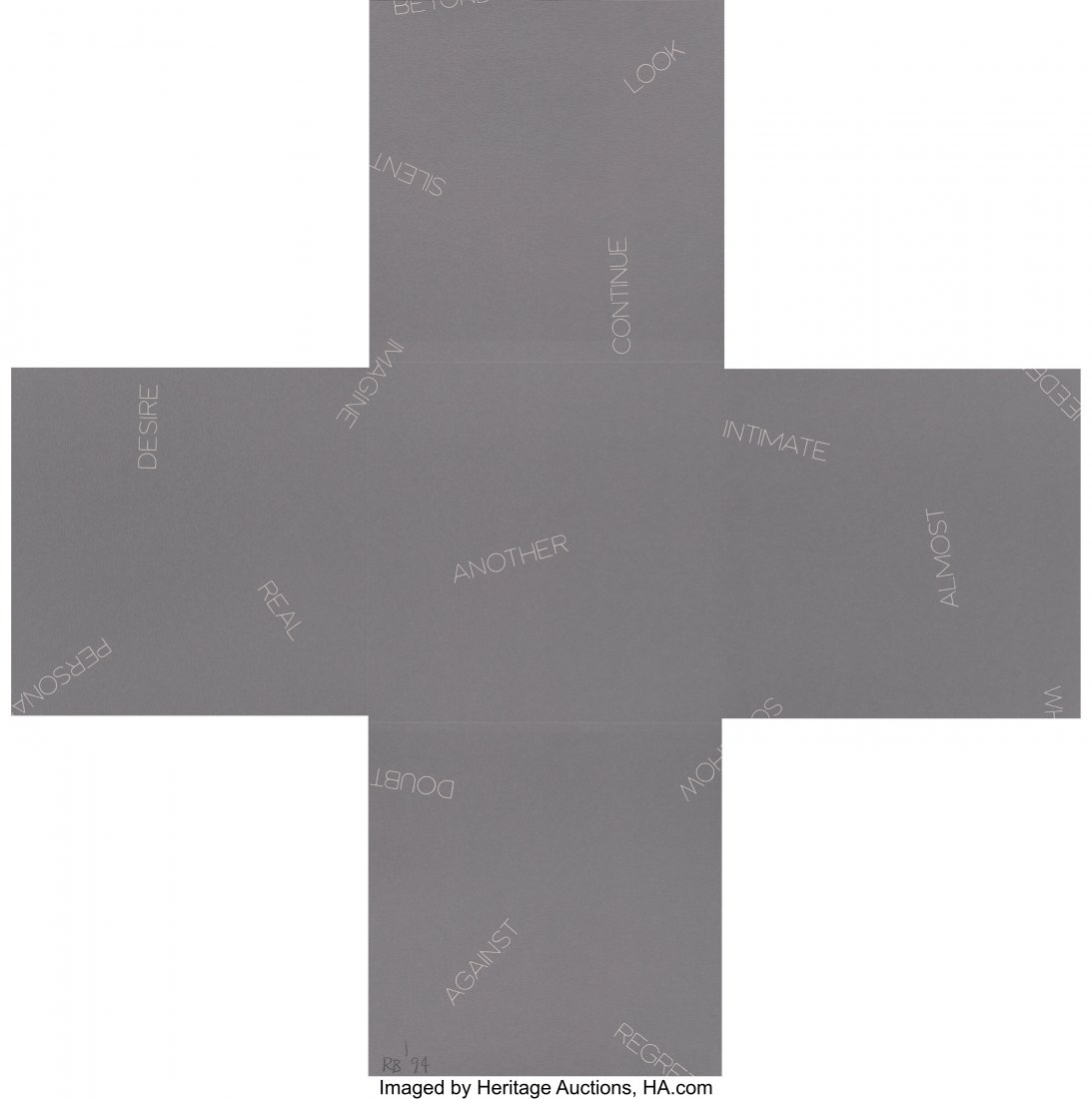 After Robert Barry Untitled, 1994 Screenprint o: After Robert Barry Untitled, 1994 Screenprint on paper 18 x 18 inches (45.7 x 45.7 cm) (sheet) Initialed and dated in pencil lower left Published by Holly Solomon Gallery, New York HID03101062020 &cop