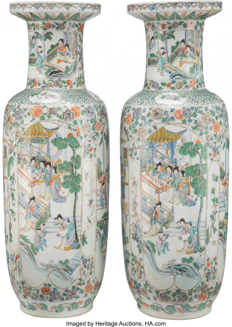 A Pair of Large Kangxi Revival Wucai Porcelain V (1 of 5)