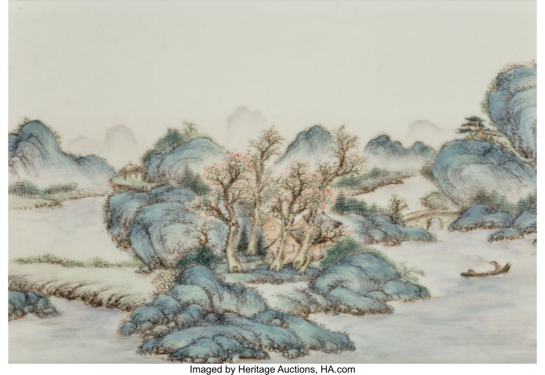 A Pair of Chinese Enameled Porcelain Plaques, Re (1 of 4)