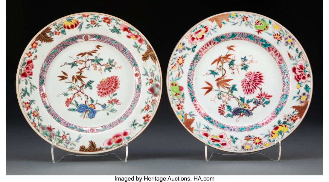 Two Chinese Export Plates, Qing Dynasty, 18th ce (1 of 2)