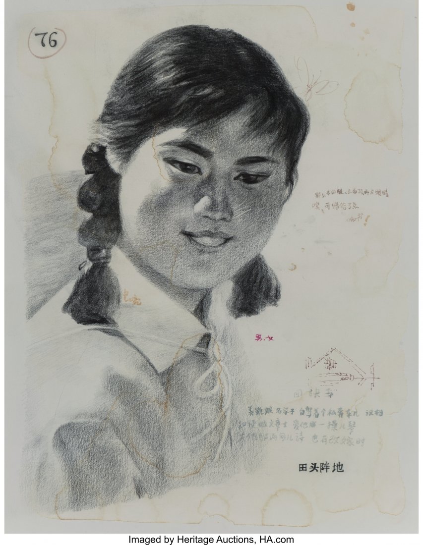 Shen Liang (b. 1976) Untitled (Girl), 2006 Penci: Shen Liang (b. 1976) Untitled (Girl), 2006 Pencil and ink wash on paper 18 x 14 inches (45.7 x 35.6 cm) Signed and dated on the reverse: [...] / 2006 HID03101062020 © 2020 Heritage Auctions | All