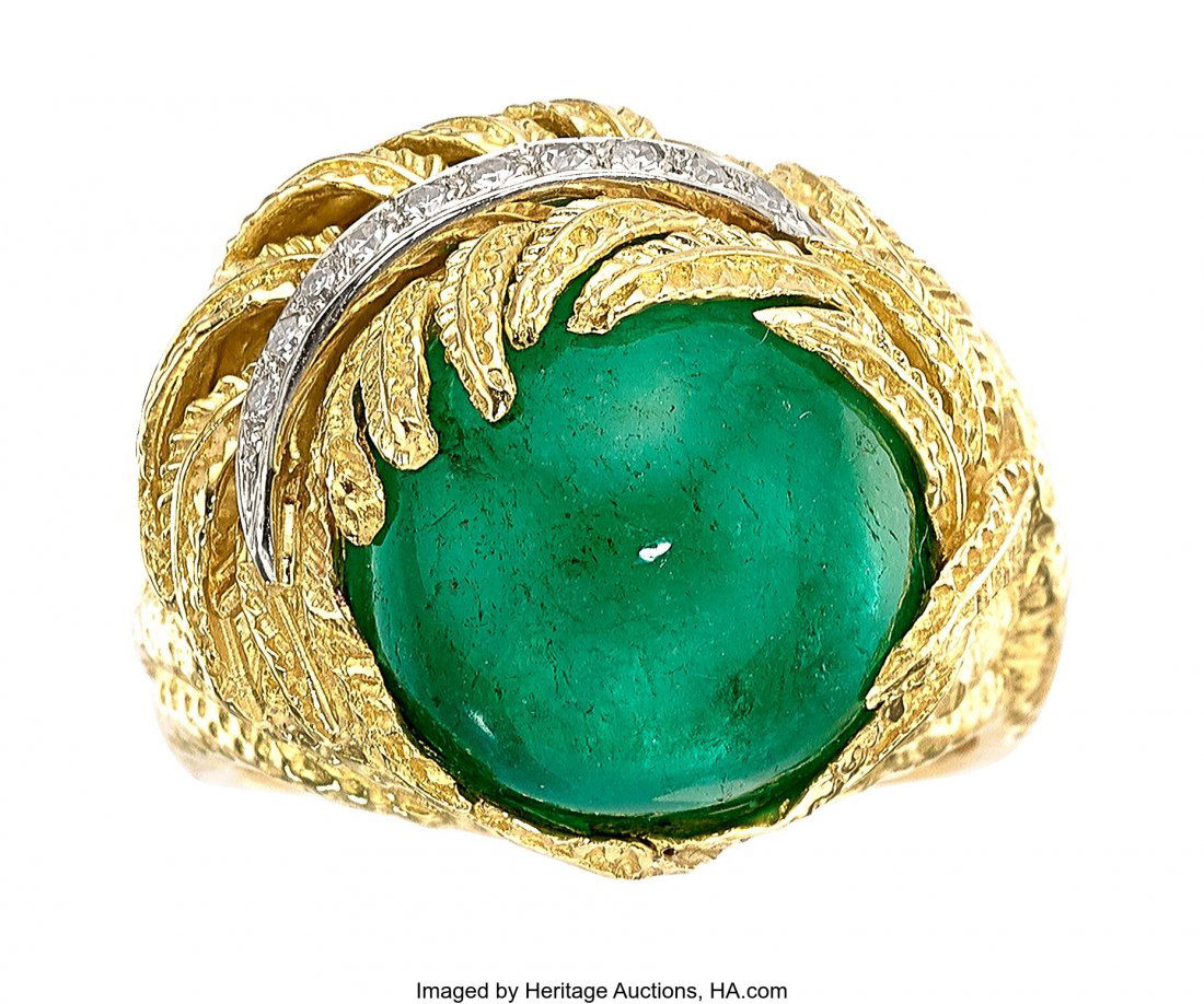 Colombian Emerald, Diamond, Gold Ring  Stones: E (1 of 5)