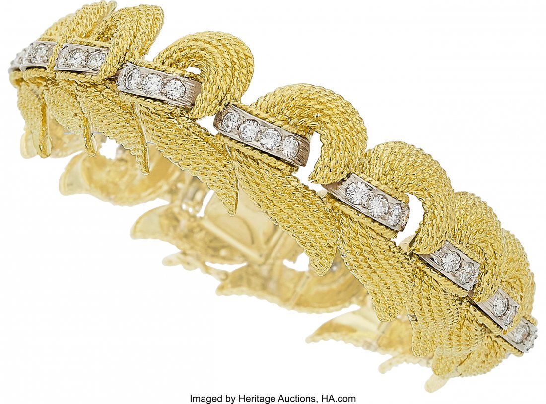 Diamond, Gold Bracelet  Stones: Full-cut diamond (1 of 1)