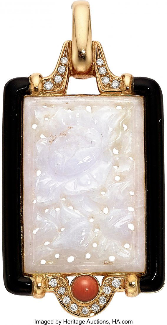 Multi-Stone, Diamond, Gold Pendant   Stones: Car (1 of 2)