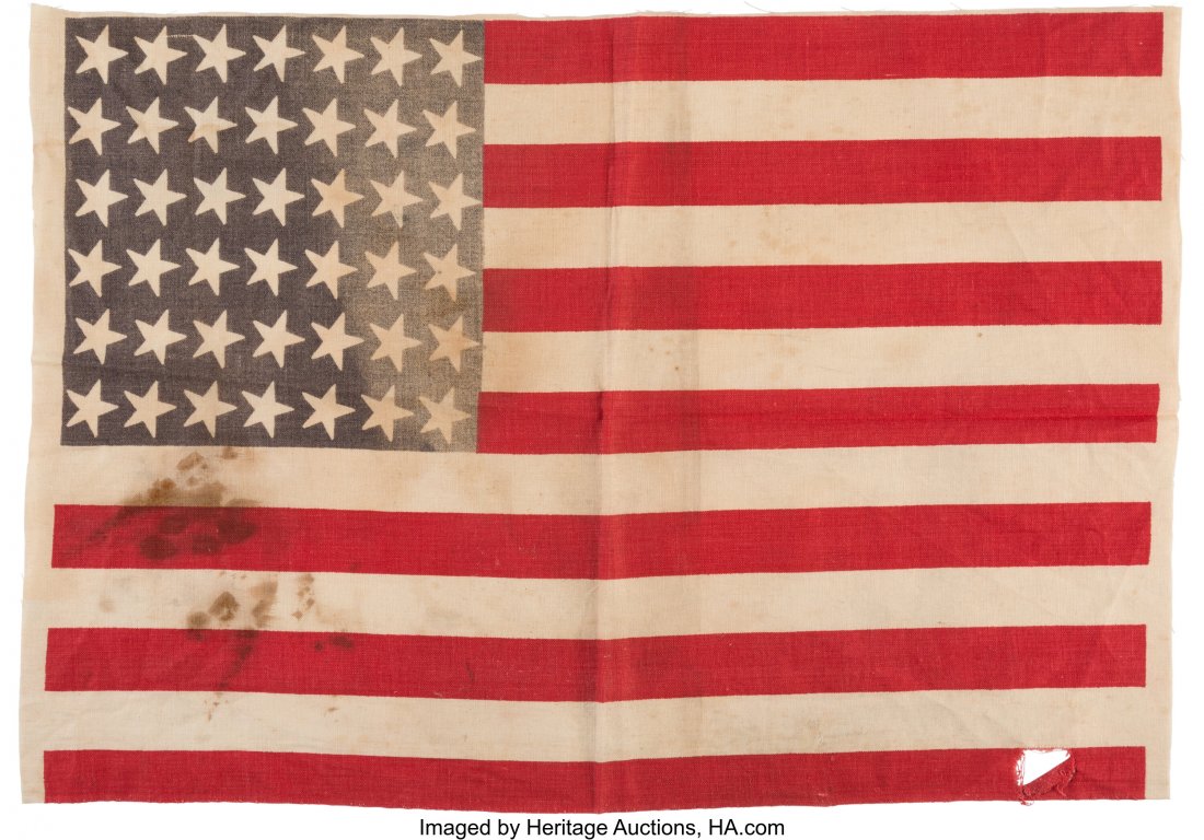 42-Star U. S. Flag. 17.5" x 12" cotton flag with (1 of 1)
