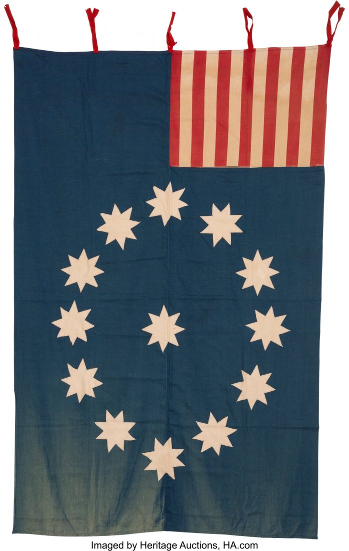Unique 13-Star Flag Benner. This is a highly unu (1 of 2)