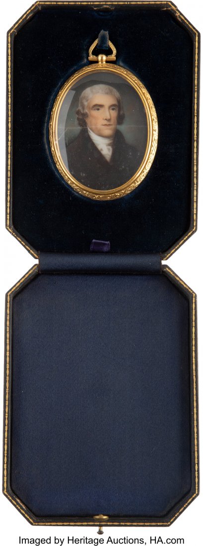Thomas Jefferson: Miniature Painting. 2.125" x 3 (1 of 3)