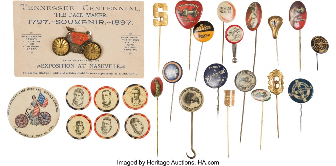 Bicycle Racing: 1890s Stickpins and Buttons. Won (1 of 1)