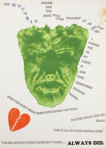 JIM DINE (American, b. 1935) Wall, 1967 Screenpr: JIM DINE (American, b. 1935) Wall, 1967 Screenprint with photo-etching and em
