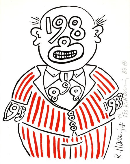KEITH HARING (American, 1958-1990) 1988/89; New : KEITH HARING (American, 1958-1990) 1988/89; New Years; Absolut Vodka (3)
