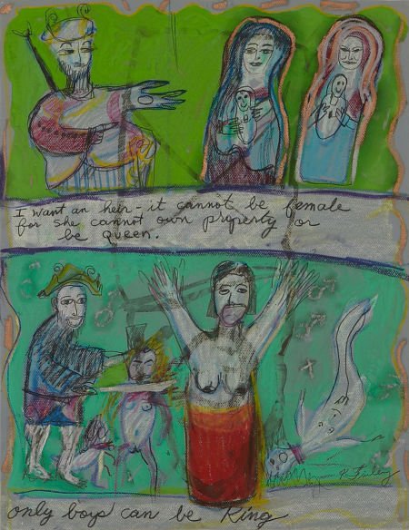 KAREN FINLEY (American, b. 1956) Only Boys Can B: KAREN FINLEY (American, b. 1956)Only Boys Can Be KingMixed media on paper