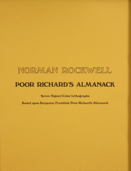 Norman Rockwell. Poor Richard's Almanack, Seven Signed : Norman Rockwell. Poor Richard's Almanack, Seven Signed Color Lithog
