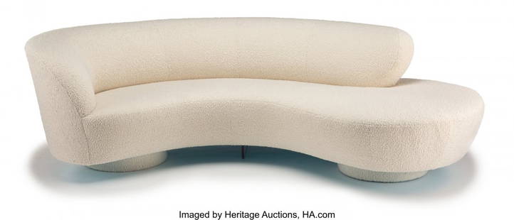 Vladimir Kagan (American, 1927-2016) Serpentine: Vladimir Kagan (American, 1927-2016) Serpentine Sofa, circa 1990, Directional Bouclé upholstery, lucite, with Directional label 29 x 95 x 48 inches (73.7 x 241.3 x 121.9 cm) 