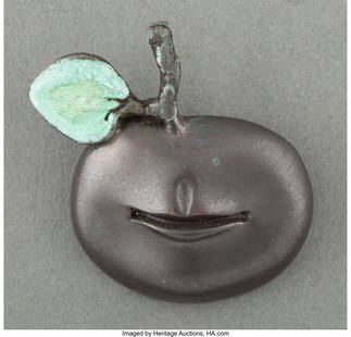 Claude Lalanne (French, 1924-2019) Pomme Bouche: Claude Lalanne (French, 1924-2019) Pomme Bouche Brooch, c. 1990 Patinated bronze 1-1/4 x 1-3/4 x 0-1/4 inches (3.2 x 4.4 x 0.6 cm) Signed to verso HID03101062020 © 2020 Heritage