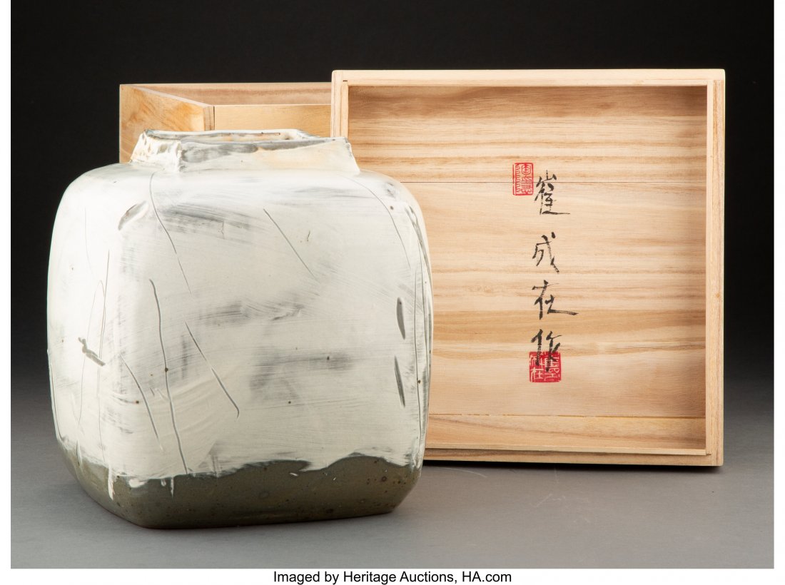 Sung-jae Choi (South Korean, b. 1962) Vase, late: Sung-jae Choi (South Korean, b. 1962) Vase, late 20th century/21st century Stoneware 10-3/4 x 9-1/4 inches (27.3 x 23.5 cm) Signed to base HID03101062020 © 2020 Heritage Auctions | All Rights Res