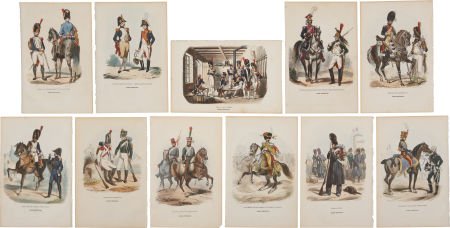 Eleven Hand-Colored Illustrations of Napoleonic Soldier: Eleven Hand-Colored Illustrations of Napoleonic Soldiers. 6.25 x 9.75 inches. From His