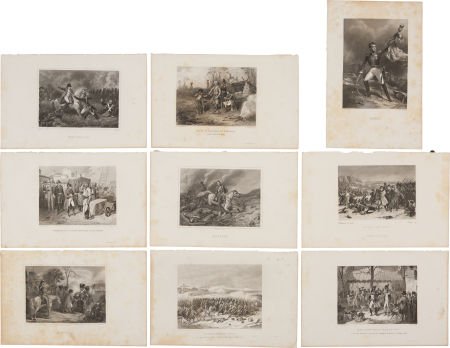 Nineteen Engraved Illustrations of Napoleonic War Scene: Nineteen Engraved Illustrations of Napoleonic War Scenes. 6.25 x 9.75 inches. From His