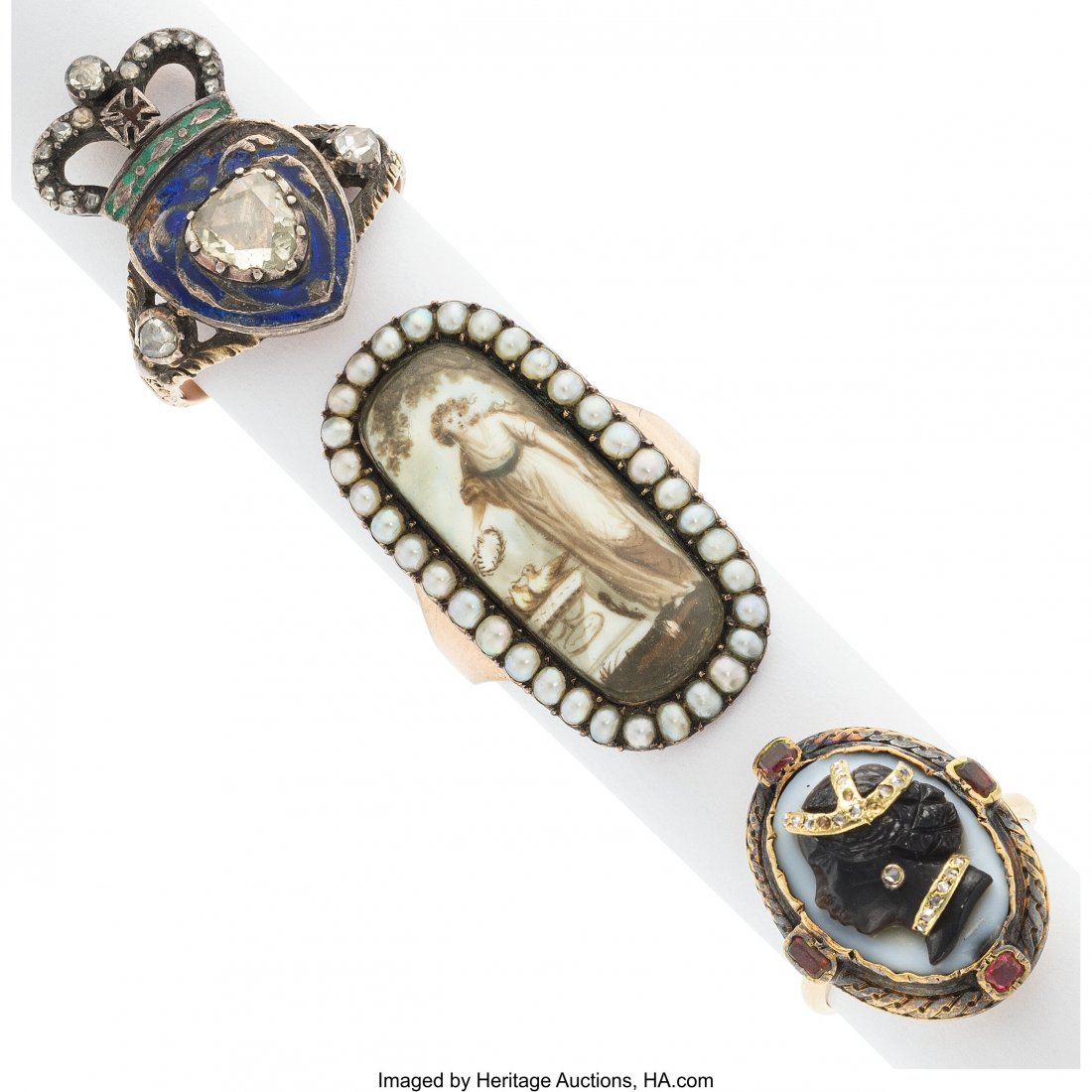 Antique Diamond, Multi-Stone, Enamel, Gold, Silv (1 of 1)