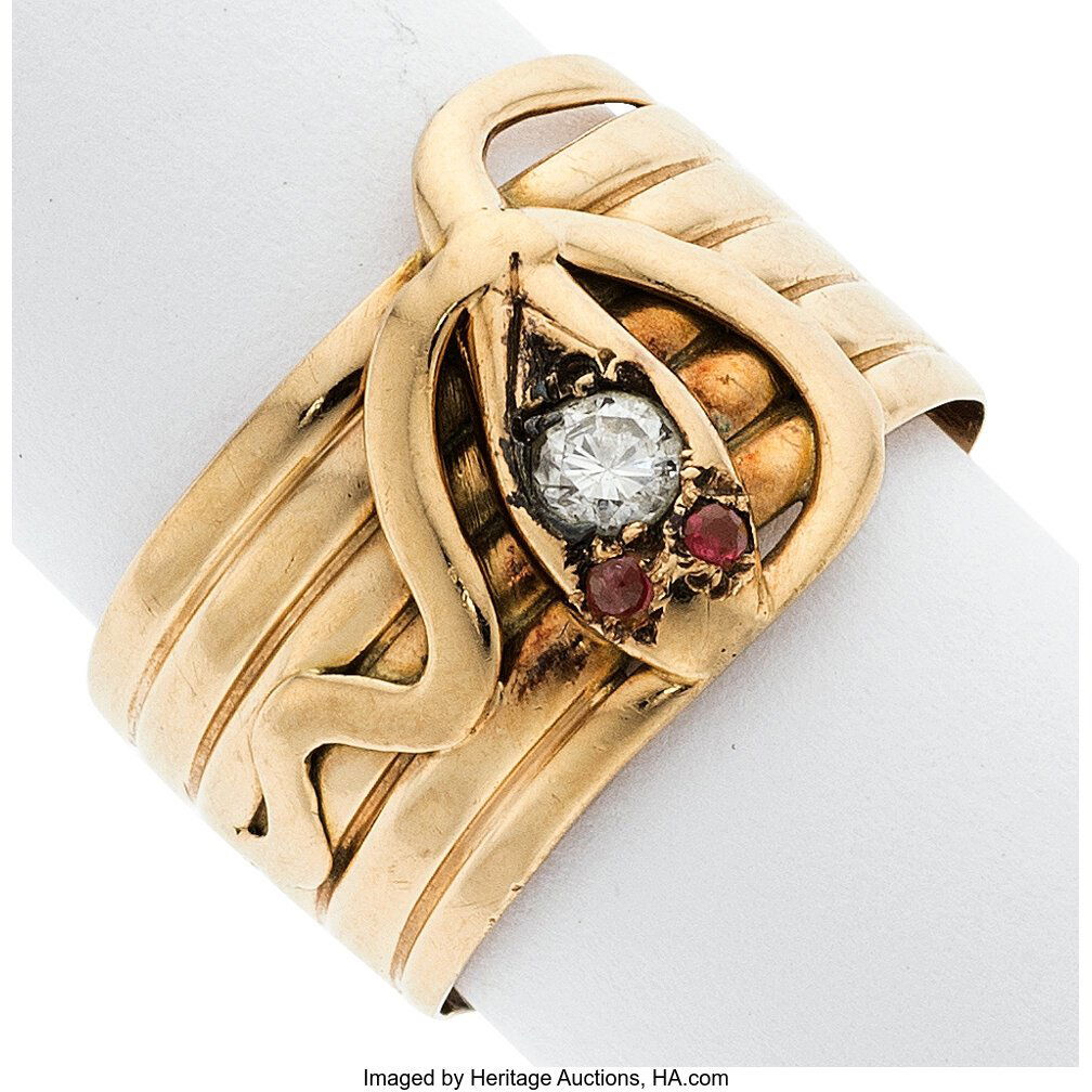 Victorian Diamond, Ruby, Gold Ring  Stones: Full (1 of 1)