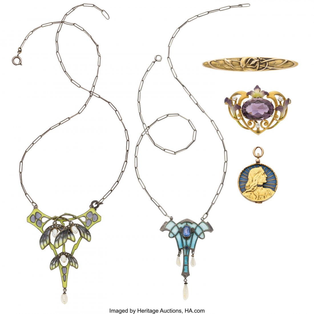 Art Nouveau Diamond, Multi-Stone, Freshwater Pea (1 of 1)