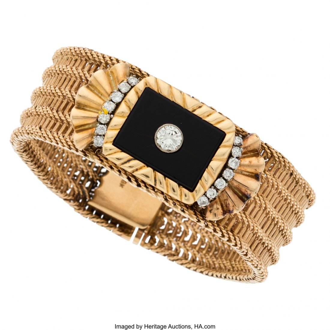Victorian Revival Diamond, Black Onyx, Gold Mour (1 of 1)